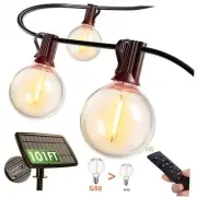 100FT Solar String Lights for Outside G50 Waterproof with USB Port Solar