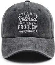 [TypasTdqk] Officially Retired Not My Problem Anymore Hat for Men Women, Adjustable Cotton Embroidered Retirement Baseball Cap