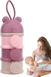 Baby Formula Dispenser Travel, Baby Formula Container, 3 Layer Dispenser, Storage Box, Formula Holder, Baby Supplies, Non-Spill Milk Powder Dispenser with Carrier for Milk, Snacks, Fruits