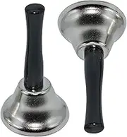 Silver Steel Hand Bell - Christmas Jingle Bell Ornament, Metal Restaurant Call Bell, Handheld Alarm for Game