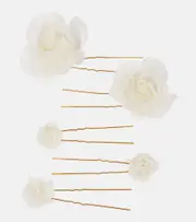 [Jennifer Behr] Jennifer Behr Bridal Rosalie set of 5 bobby pins One Size white