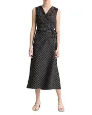 Vince Trellis Plaid Sleeveless Dress