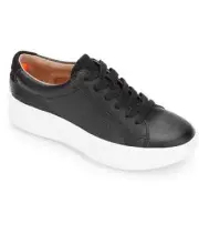 Gentle Souls by Kenneth Cole Black Leather Women's Rosette Sneakers - Black - 5
