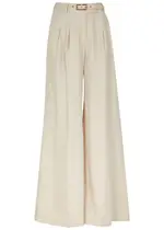Zimmermann Matchmaker Wide-leg Linen Trousers - Ivory - 1 (UK 10 / S) 1 (UK 10 / S)