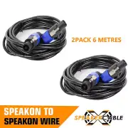 2x 6 Meters NL4FC Speakon to Speakon PA Speaker Cable Male Connector Copper Core
