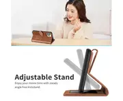 For iPhone 12 Pro Max Cover with Kickstand - Brown