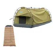 Adventure Kings Deluxe Single Swag Dome + Premium Sleeping bag -5°C Right Zipper