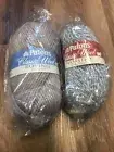 2 Patons Classic Wool Worsted Light Grey Marl & and Roving in Natural 3.5 oz
