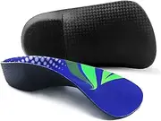 [ActFun] FitFeet High Arch Support Insoles，3/4 Length Orthotic Foot Inserts for Over-Pronation Plantar Fasciitis Flat Feet Heel Pain Relief Shoe Inserts for Running Sports Men and Women, S