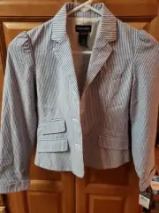 Girl's Ralph Lauren size Large (12/14) blue stripe button up jacket--NWT