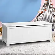 Oikiture Kids Toy Box Storage Ottoman Home Organiser 120 x 41 x 45cm