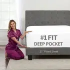 Deep Pocket Fitted Sheet – 17” - 21” Inch + Extra Deep Pocket Fitted Sheet On...