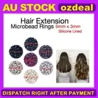 200 Pcs Hair Extension Micro Rings Beads Silicone Lined Micro Beads 5mm x 3mm AD