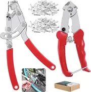 Cimeton 102Pcs Bike Brake Cable Cap and Cable Housing Cutter Kit, Including 100Pcs Alloy Cable Cap End 1Pc Bike Cable Housing Cutter and 1Pc Bike Brake Cable Puller Pliers for Road Mountain Bicycle