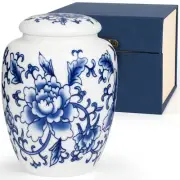 Small Keepsake Cremation Urns for Human Ashes with Exquisite Box - Blue and W...