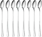 Stirring Spoons - Long Handle Spoons | 8X Ice Tea | 7.87in Iced Teaspoon | Mixing Ice Cream Spoon | Coffee | Drink Stirrer Tableware Set | for Milk Shaker Tall Cups Mugs
