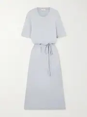 [LEMAIRE] LEMAIRE - Belted Cotton-jersey Midi Dress - Blue - xx small xx small Blue