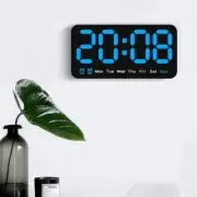 Voice Control Large Digital Wall Clock Temperature Date Week DST Table Clock
