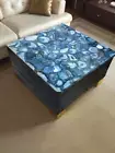 30" Blue Agate Stone Center Sofa Dining and Coffee Table Top Handmade Kitchen