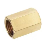 Brass Pipe Fitting G1/4 Female Thread Hex Coupling Connector Adapter Pack of 2
