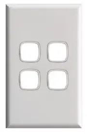 HPM EXCEL SERIES GRID & PLATE 117x73mm 4-Gangs Flush Mount,Gloss White*AUS Brand