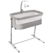 Ronbei Bedside Sleeper Baby Bassinet With Music Box Light Gray