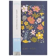 Otto A5 Day to Page FY25/26 Diary Navy Floral
