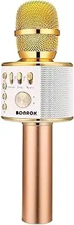 BONAOK Wireless Bluetooth Karaoke Microphone,3-in-1 Portable Handheld Karaoke Mic Speaker Machine Home Party Birthday for All Smartphones （Q37 Gold）