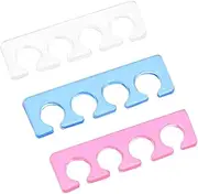 ARTSEWPLY 3pcs Silicone Toe Separators for Nail Polish Comfortable Pedicure Tool Reusable Nail Art Spacers Transparent for Personal