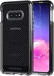 Tech21 Protective Samsung Galaxy S10e Case Thin Patterned Back Cover with FlexShock - Evo Check - Smokey Black