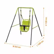 Swing Slide Climb BABY SWING SET Adjustable Height, Powder Coated