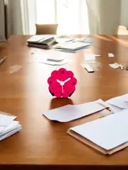 Mini Flower Shaped Desk and Fridge battery clock - Pink with white hands