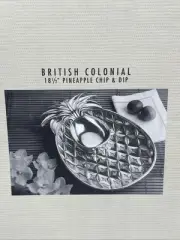 New! Lenox British Colonial 2 Pc Chip and Dip Set Metal Serveware Pineapple Luau