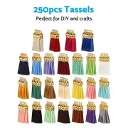 Bulk Colored Leather Tassel Pendants 250PCS Keychain Ring Tassels Jewelry DIY