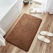Non Slip Bath Mat Non-Slip Bath Mats Memory Foam Water Absorbent Floor Mat Kitchen Carpet Bedroom Area Rugs Living Room Doormats Bathroom Tapis Non Slip Mat (Color : Coffee, Size : 50x80cm)