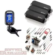 EMG SX SET BLACK 3 ACTIVE SINGLE COIL PICKUPS FOR STRAT SWITCH & WIRING ( TUNER)