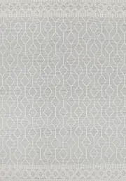Luis Lattice Light Grey Wool Rug