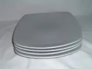 Noritake GOG Swirl Porcelain Square Coupe Dinner Plates 10 3/4" Set of 4 NEW