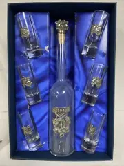 ARTINA PEWTER SCHNAPS SET DECANTER SHOT GLASS 6 pieces