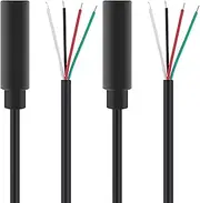 tunghey 2Pack Replacement 3.5mm Female Jack to Bare Wire Open End TRRS 4 Pole Stereo 1/8" 3.5mm Jack Plug Connector Audio Cable for Headphone Headset Earphone Microphone Cable Repair (Female 1m)