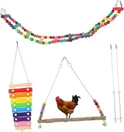 ROMISBABA 1Set Parrot Chew Funny Swing for Birds Biting for Chickens Parrots Durable and Easy to Install for Pet Exercise and Coordination