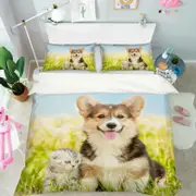 3D Cute Corgi 353 Bed Pillowcases Quilt King Size
