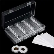 FRIMOONY 41mm Coin Capsules, with Foam Gasket and Plastic Storage Box, for Coin Collection, 2 Pack