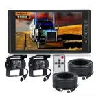9" Car Rear View Mirror Monitor 4 PIN 2x Heavy Duty CCD Reversing Camera 2x 10m