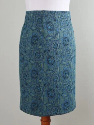 J.JILL NWT $79 Jacquard Textured Stretch Pull On Pencil Skirt Size Small Petite