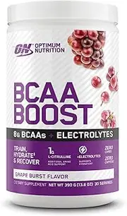 OPTIMUM NUTRITION BCAA BOOST 8g BCAA + Electrolytes Powder, Grape Burst Flavour, 390g, 30 Servings