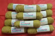Columbia Minerva Lady Handicraft Needlepoint Yarn Greenish Gold 11 Skeins 9.3 oz