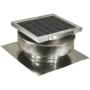Solar Powered Attic Exhaust Fan Roof Mounted Air Ventilation Vertical Aluminum