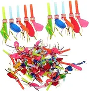 OFFIGAM 100pcs Party Blow Outs Balloon Blowouts Noisemakers Blow Outs Whistles Kids Party Blowers Supplies Children Toys