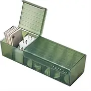 Data Cable Organizer Box Charge Cable Management 7 Compartments Storage Box USB Cord Sorter Small Desk Electronic Accessories Organizer and Storage (Green)